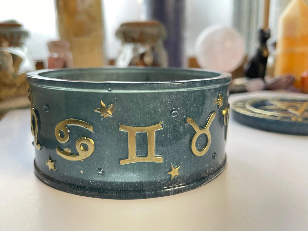 Astrology Jewelry Dish with Pentacle Lid