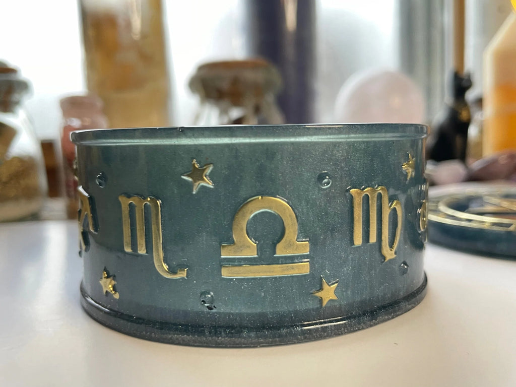 Astrology Jewelry Dish with Pentacle Lid
