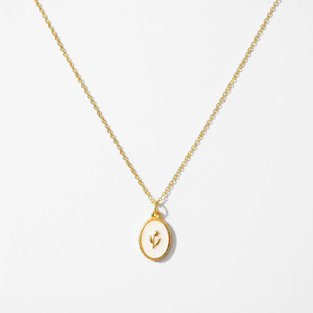 Minimal Rose Charm Necklace