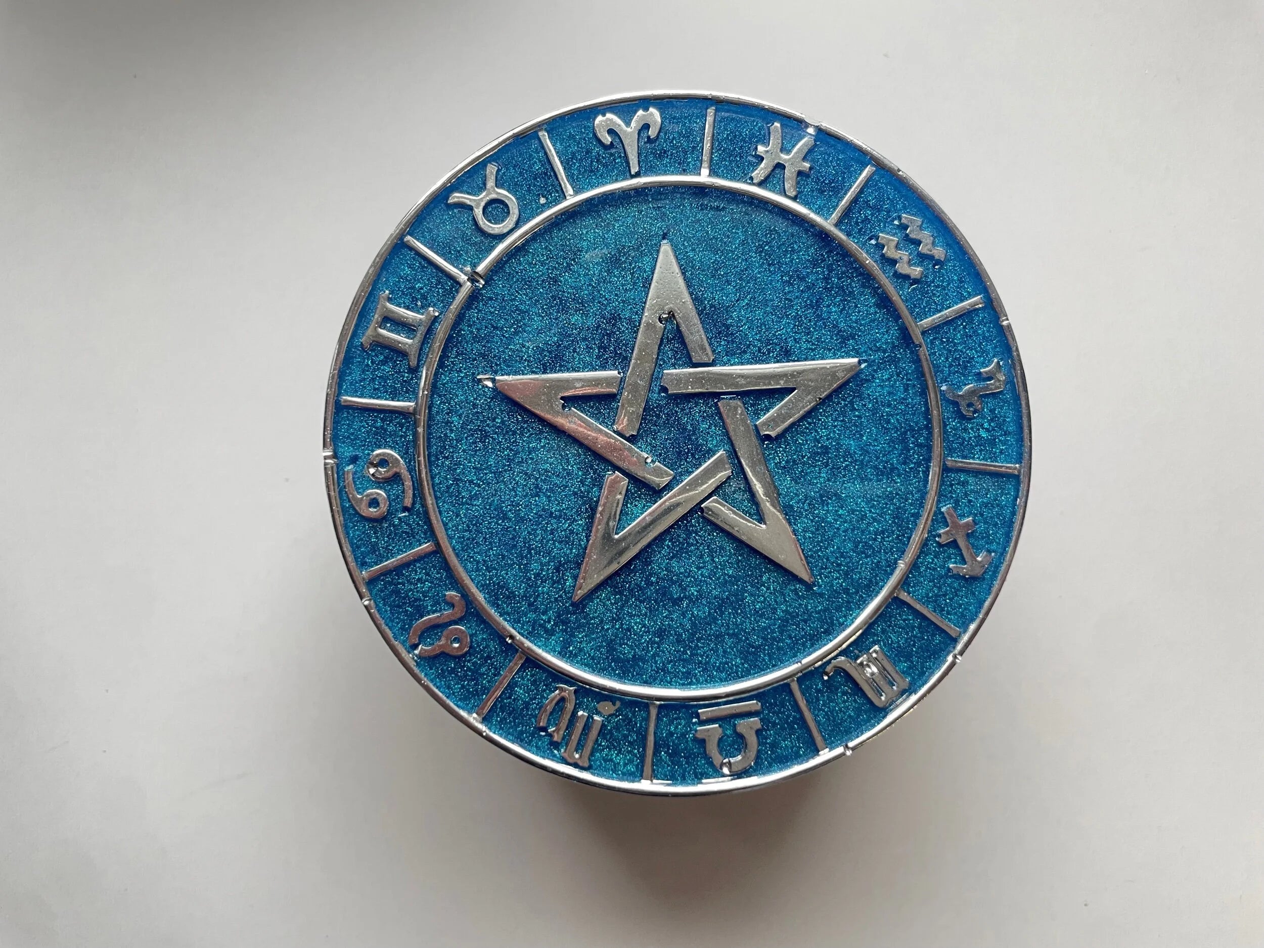 Astrology Jewelry Dish with Pentacle Lid