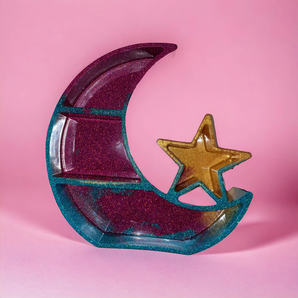 Crescent Moon Shelf- Crystal Display Shelf