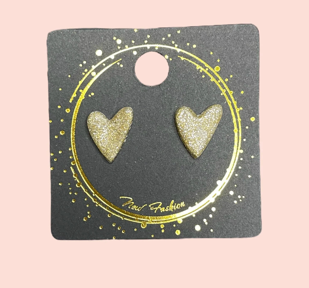 Oblong heart stud earrings