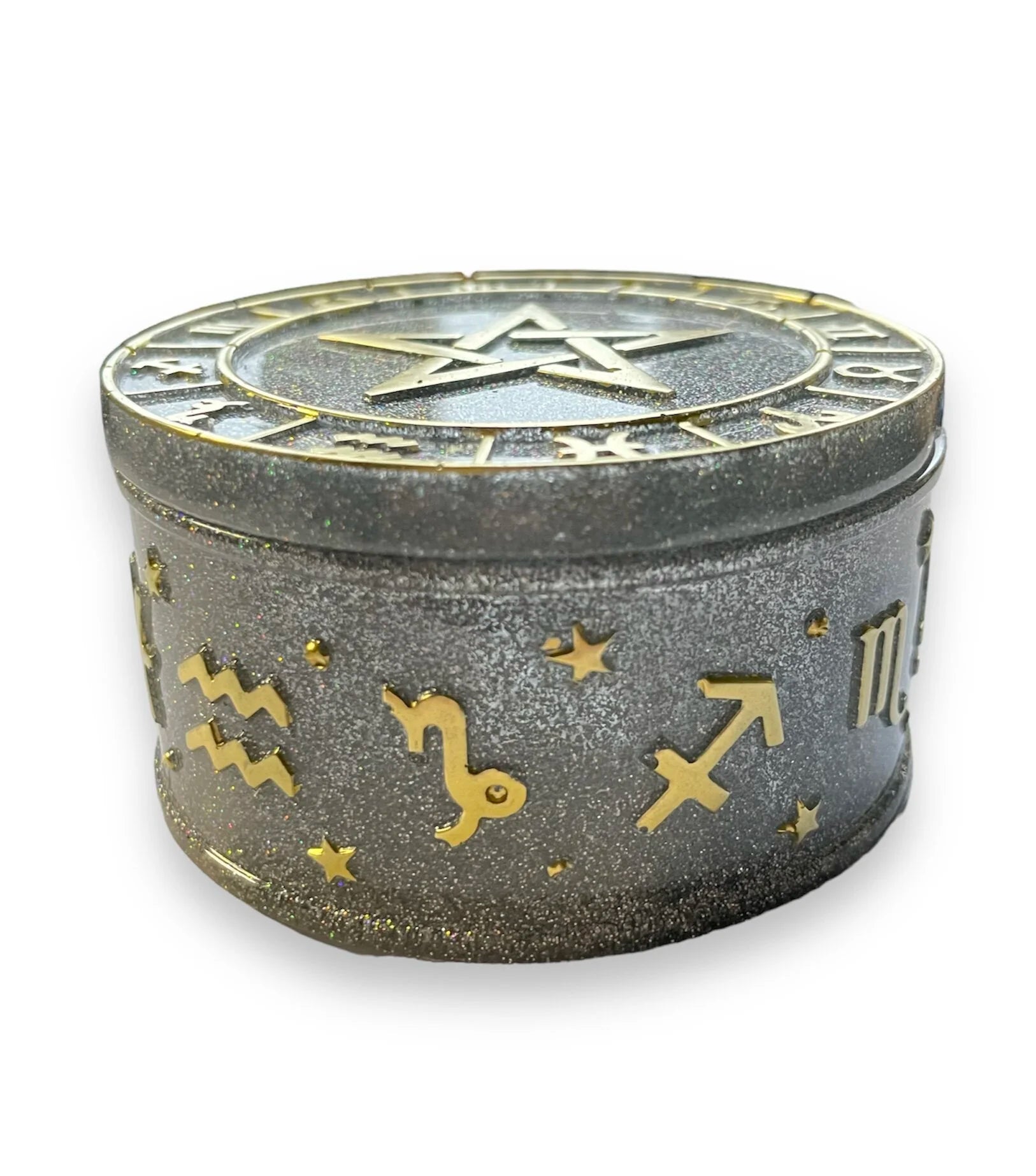 Astrology Jewelry Dish with Pentacle Lid