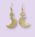 Gold Crest Moon Elegant Dangles