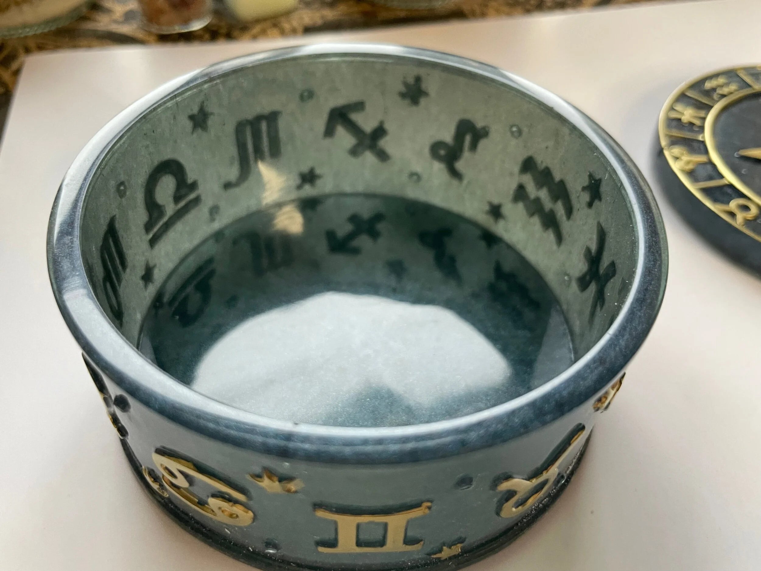 Astrology Jewelry Dish with Pentacle Lid