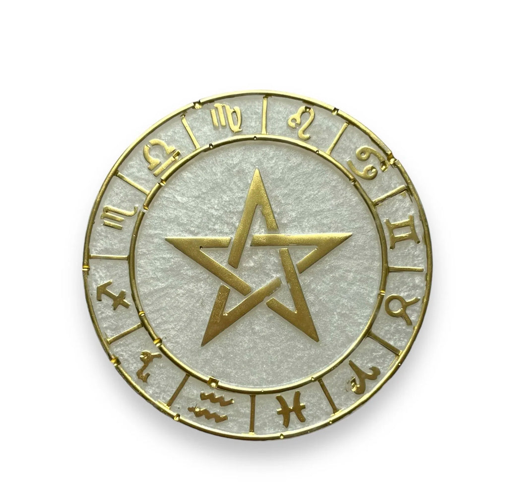 Astrology Jewelry Dish with Pentacle Lid