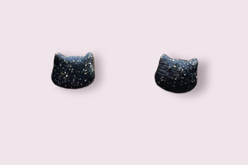 Cat Head Stud Earrings