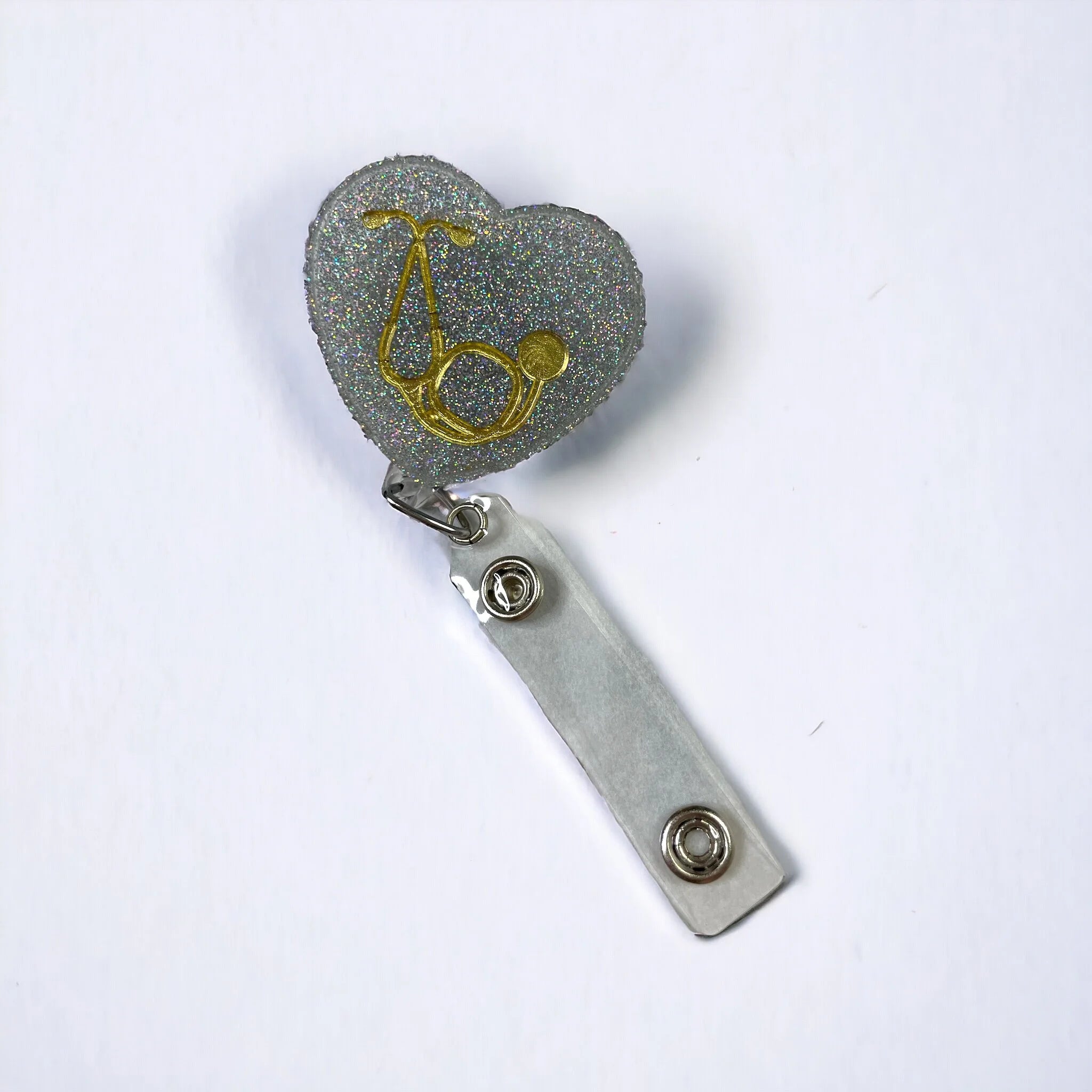 Doctor Nurse Heart Stethoscope Badge Reel