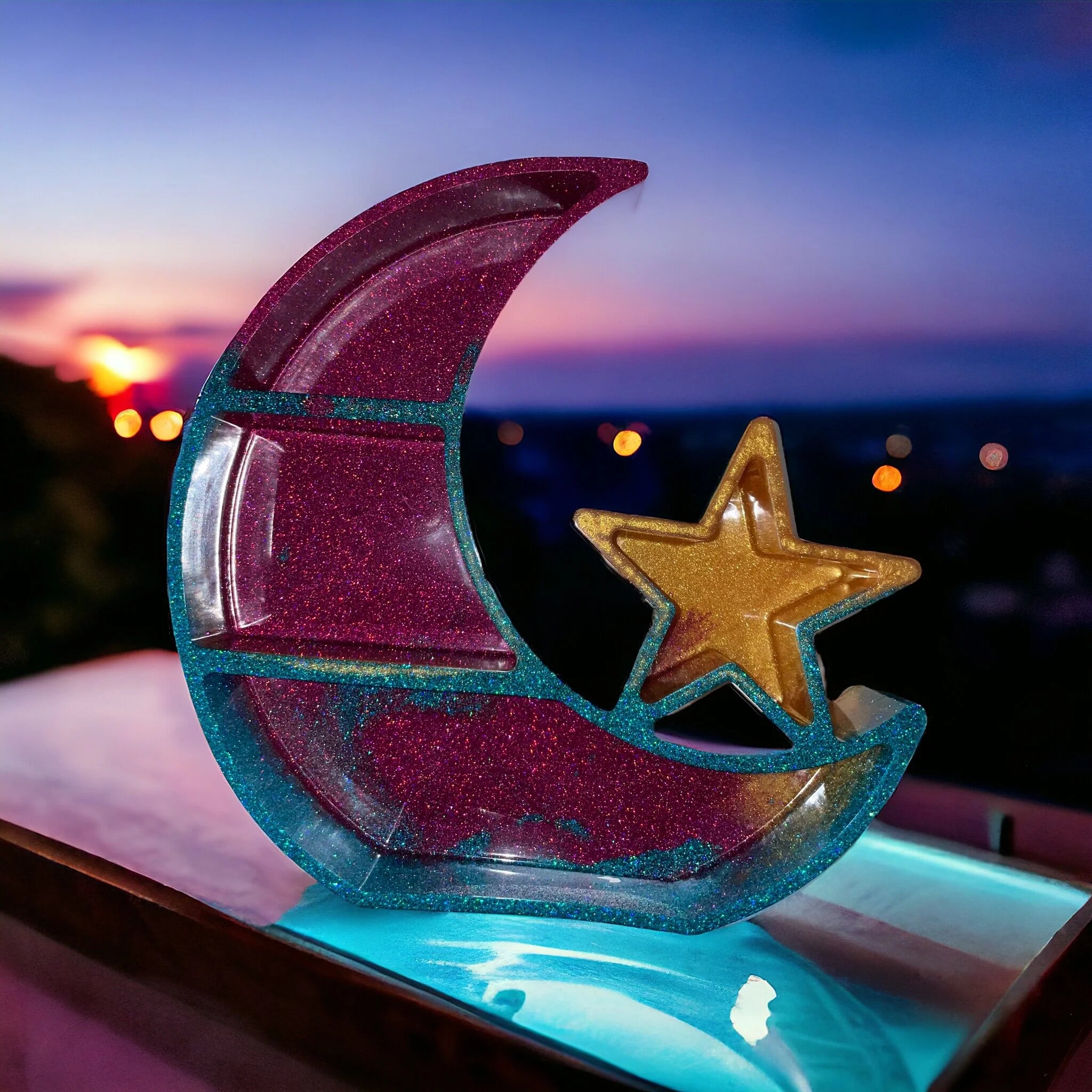 Crescent Moon Shelf- Crystal Display Shelf