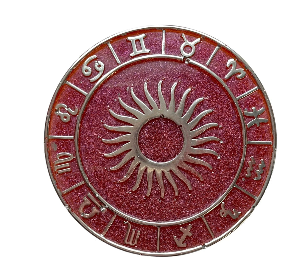 Astrology Zodiac Symbol Jewelry Dish with Sun Lid