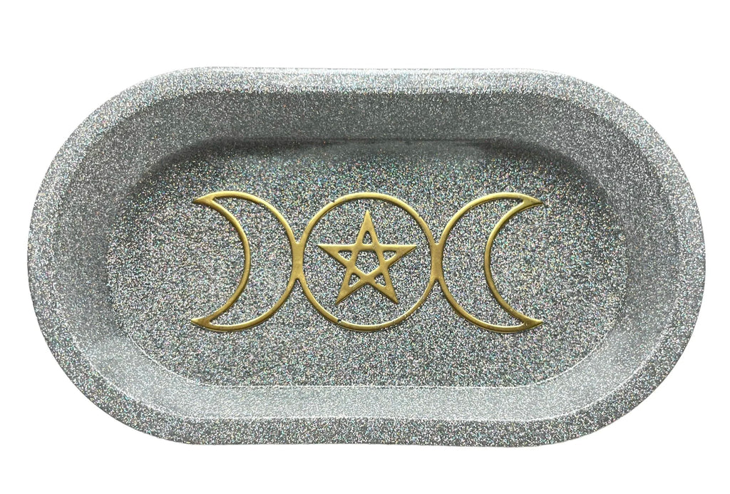 Triple Moon Goddess Symbol Jewelry Dish- Offering Bowl
