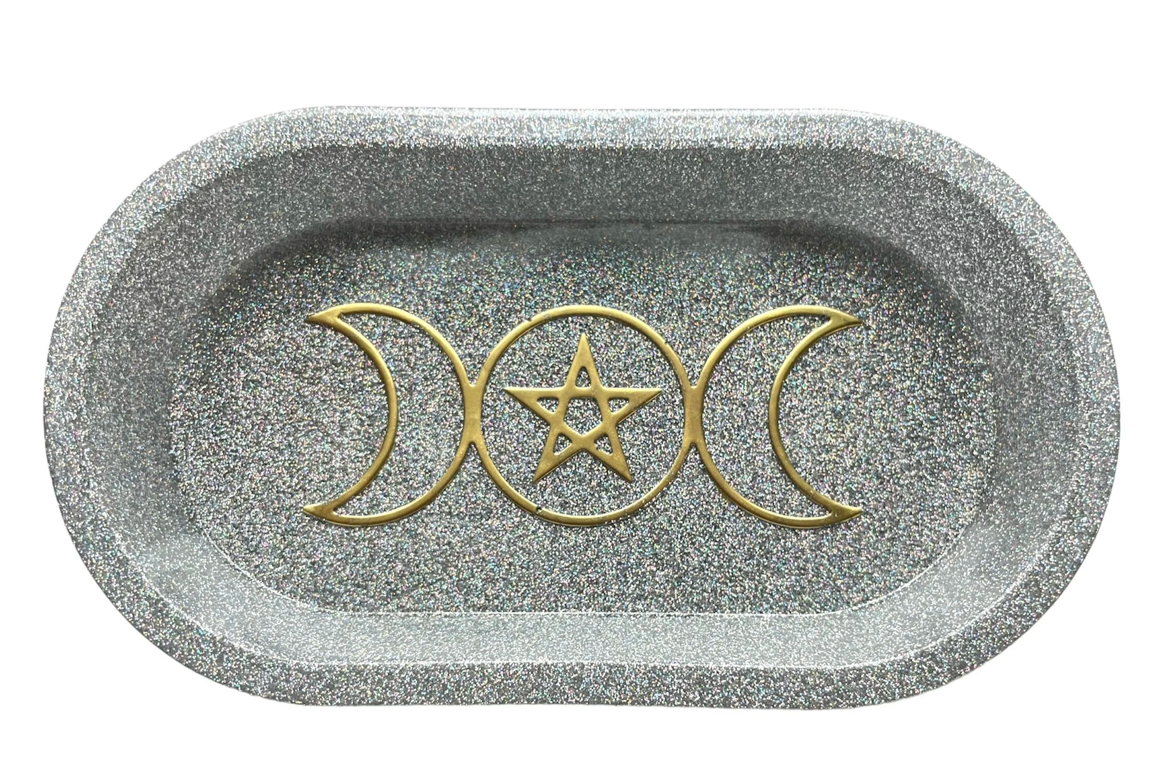 Triple Moon Goddess Symbol Jewelry Dish- Offering Bowl
