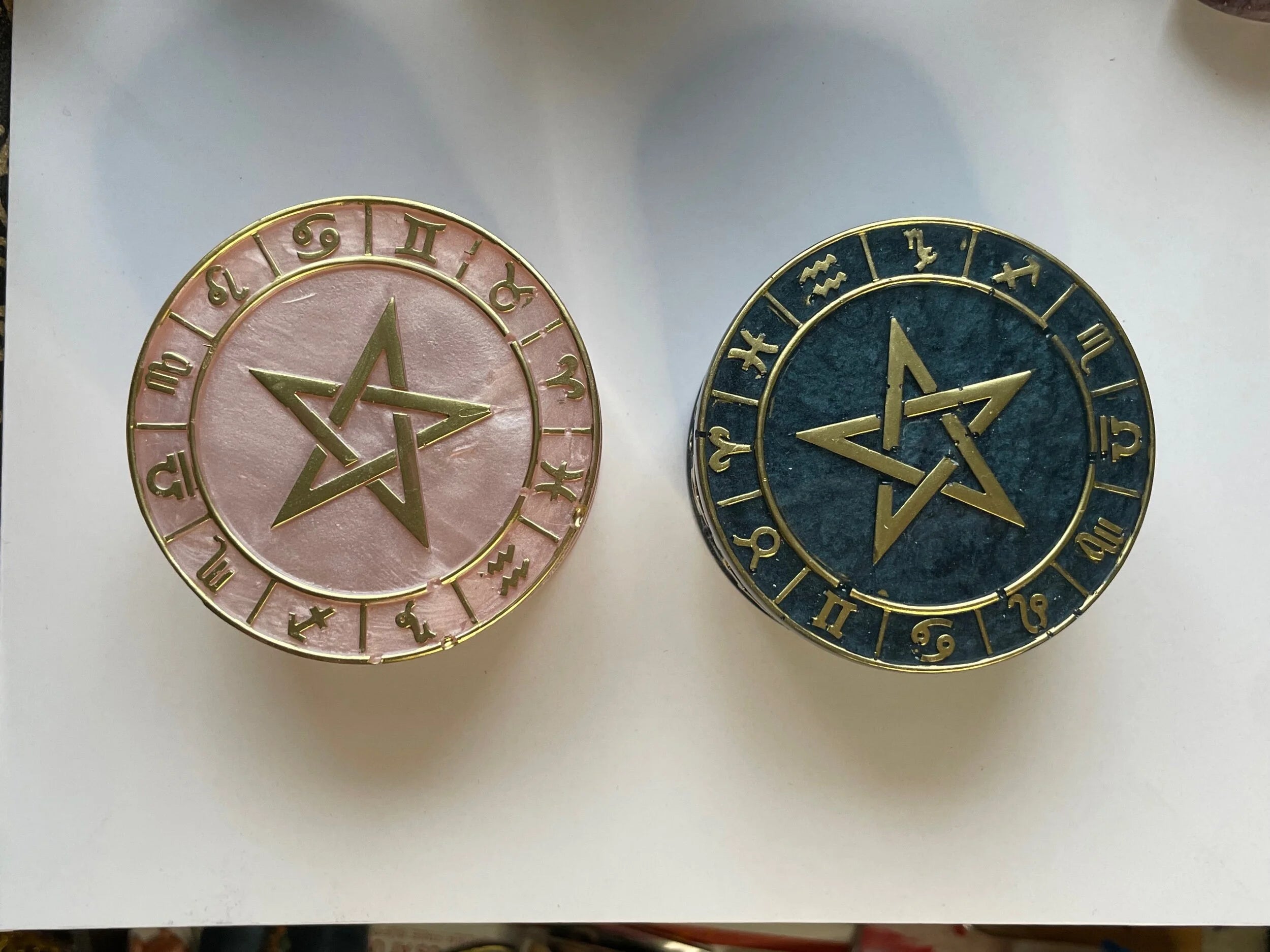 Astrology Jewelry Dish with Pentacle Lid