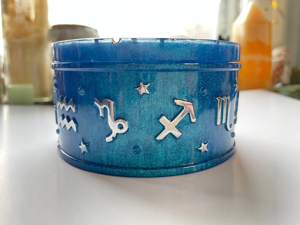 Astrology Zodiac Symbol Jewelry Dish with Sun Lid