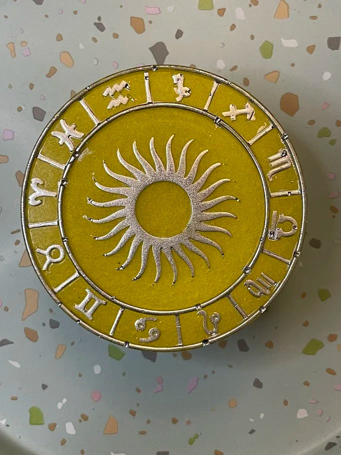 Astrology Zodiac Symbol Jewelry Dish with Sun Lid