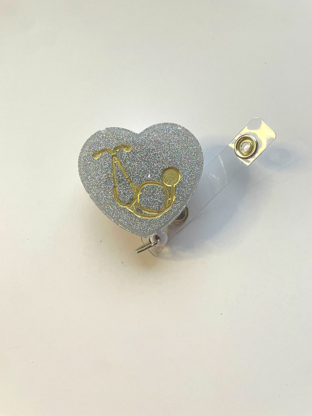 Doctor Nurse Heart Stethoscope Badge Reel