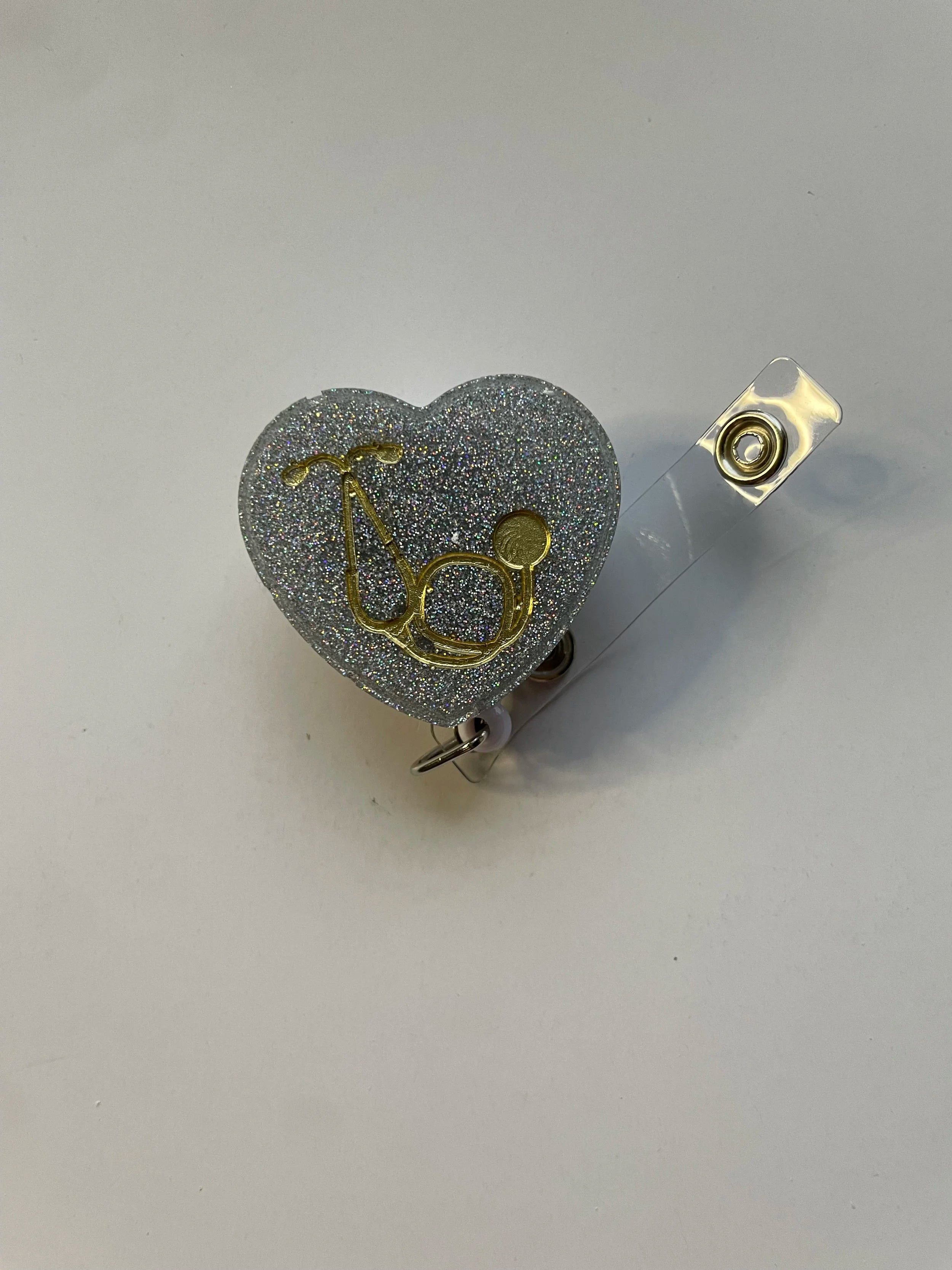 Doctor Nurse Heart Stethoscope Badge Reel