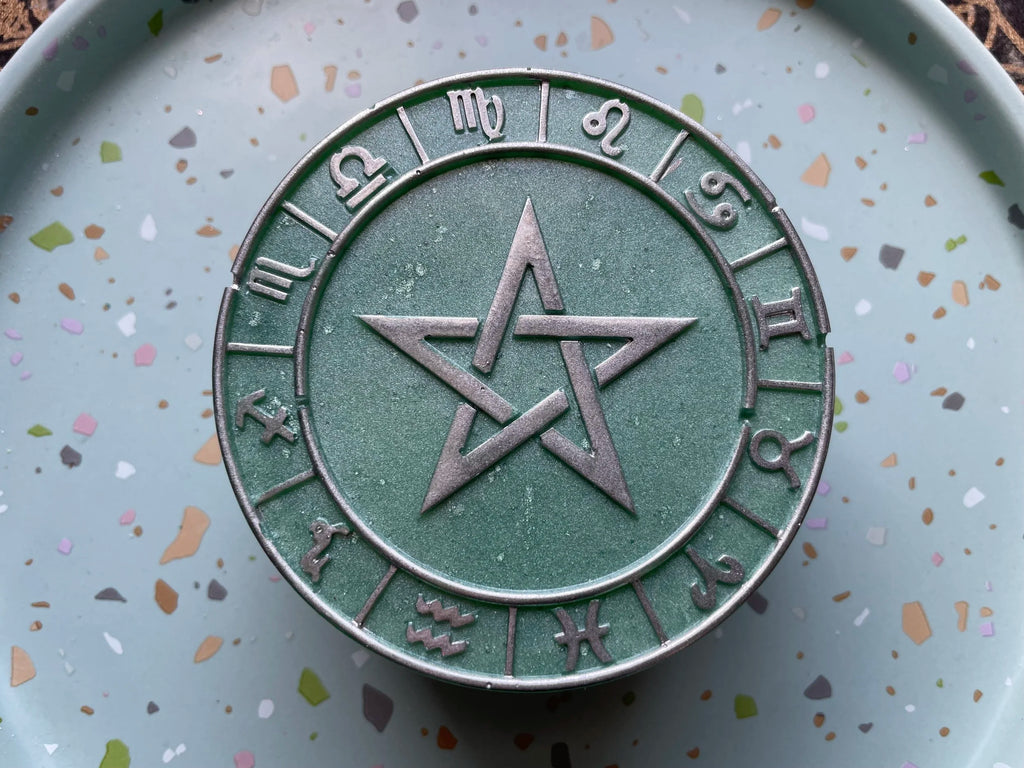 Astrology Jewelry Dish with Pentacle Lid