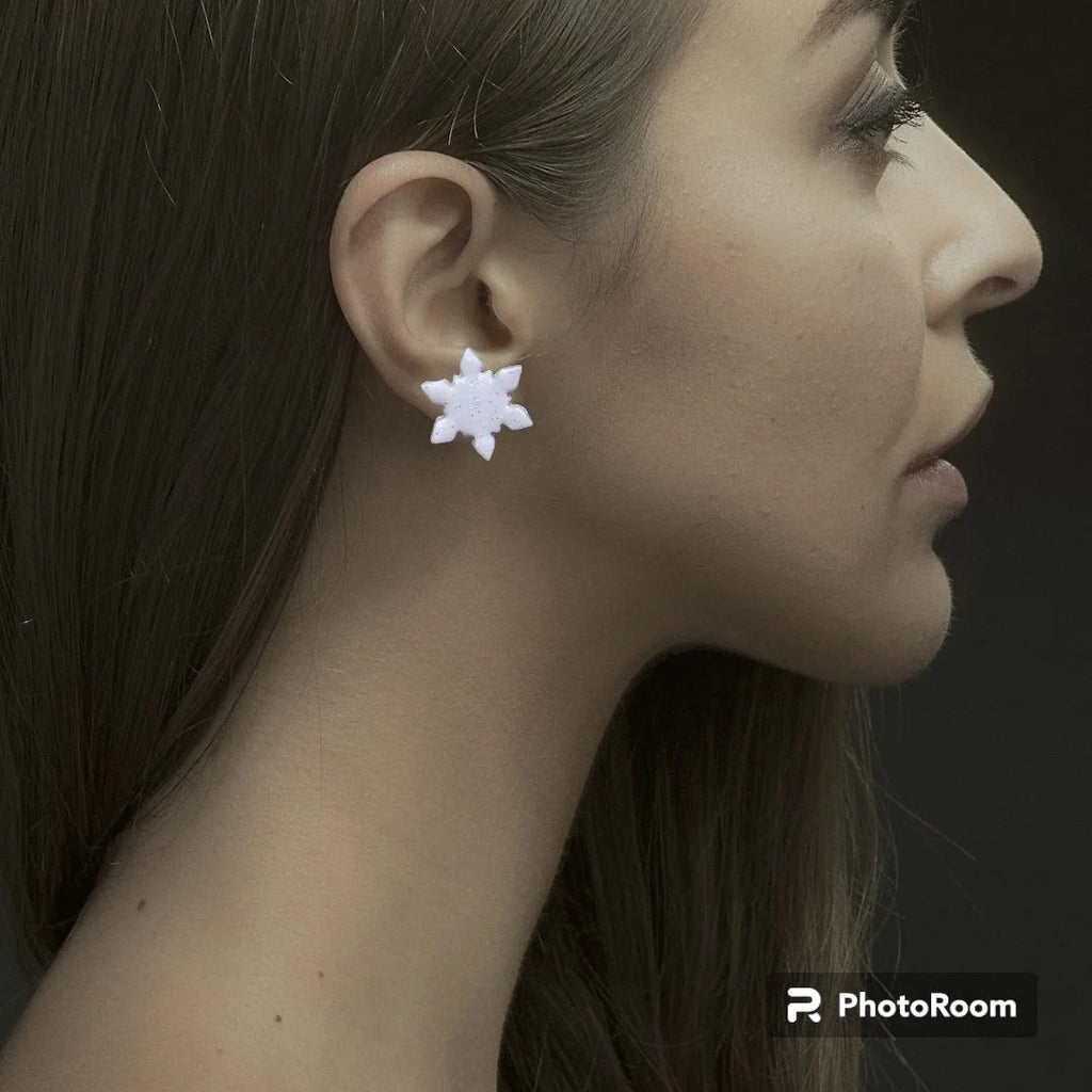Snow Flake Stud Earrings
