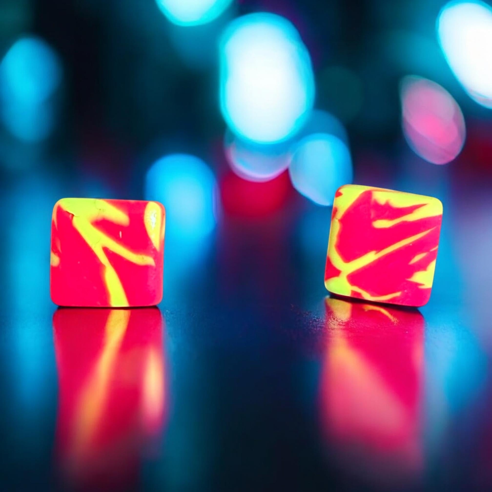 Neon Stud Earrings