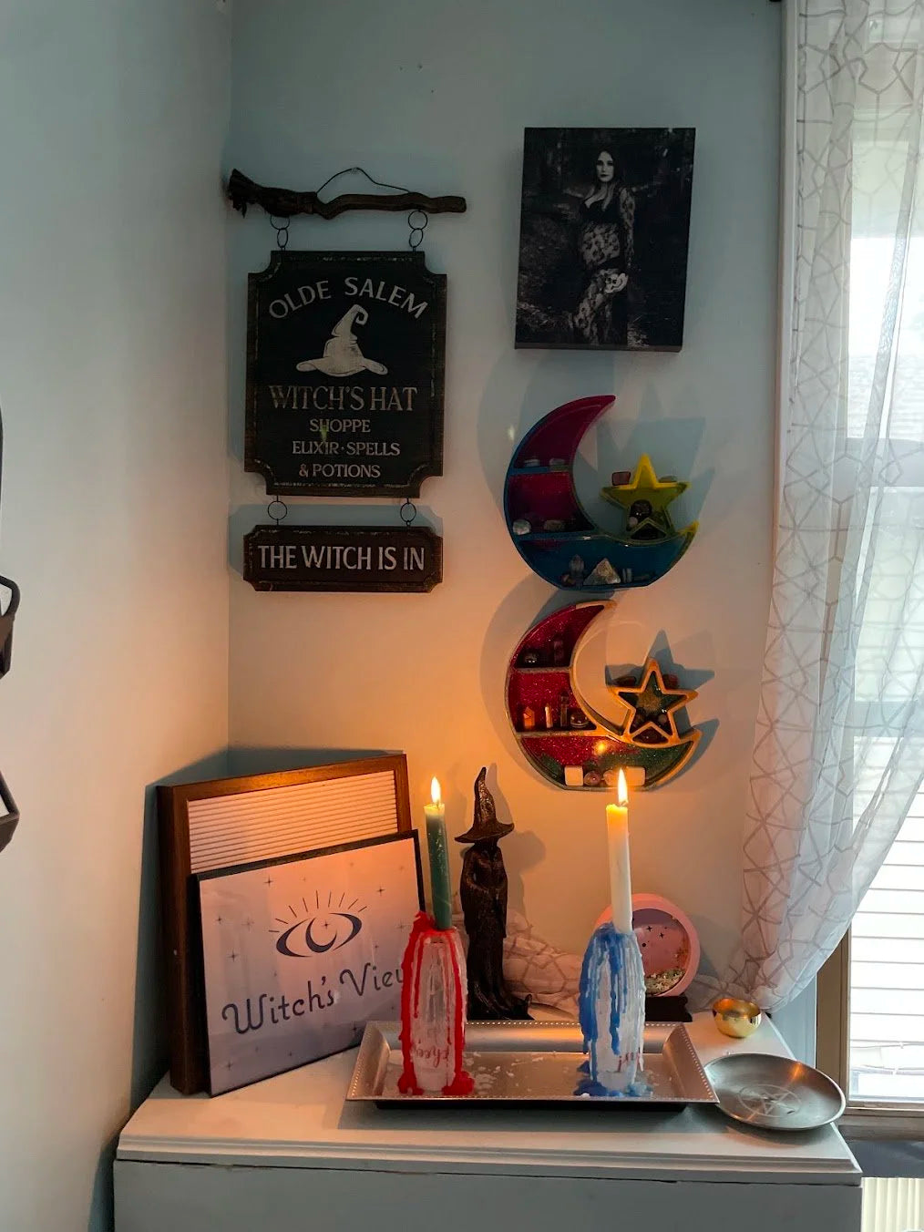 Crescent Moon Shelf- Crystal Display Shelf