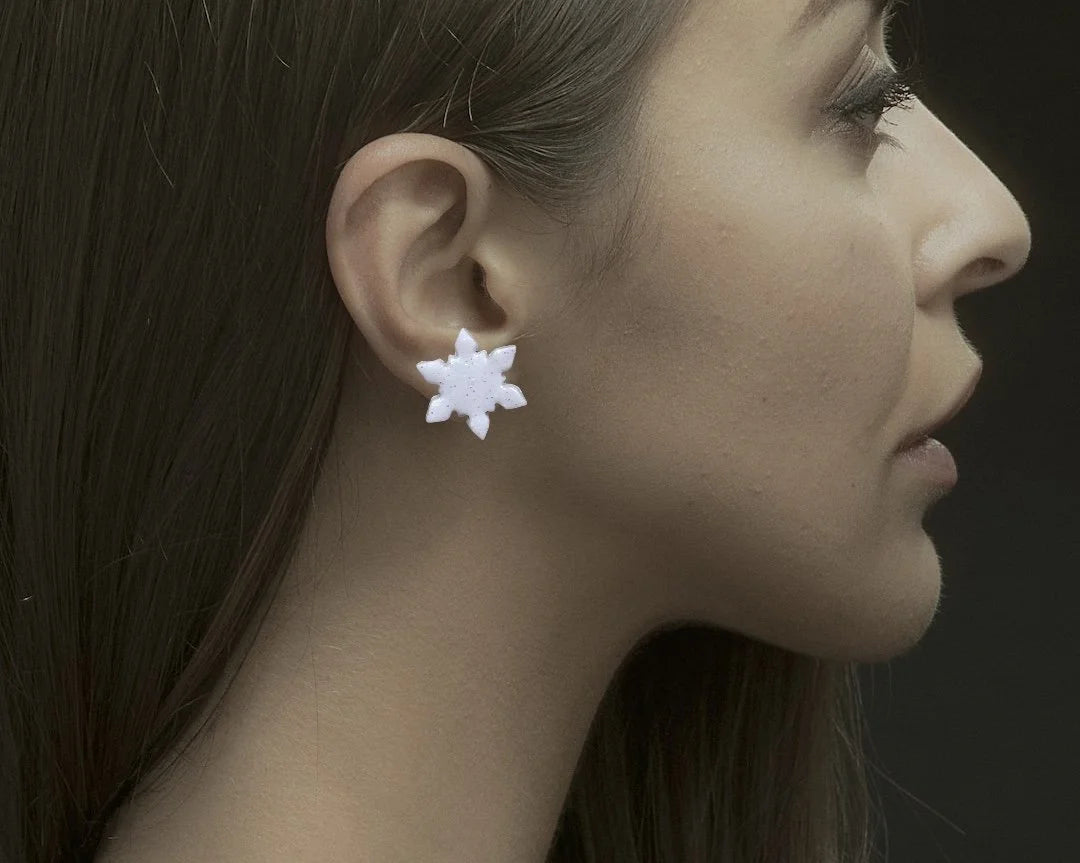 Snow Flake Stud Earrings